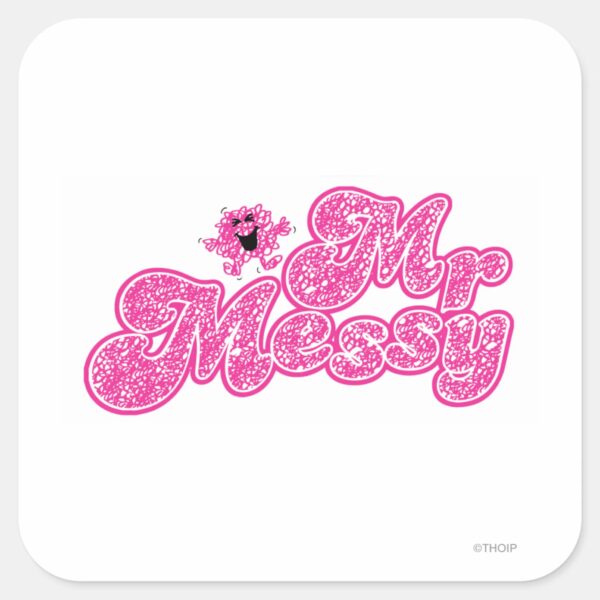 Mr._Messy___Sparkling_Pink_Name_Square_Sticker_1 Mr. Messy Sparkling Pink Name Square Sticker