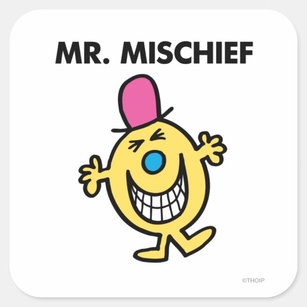 Mr._Mischief___Smiling_Gleefully_Square_Sticker_1 Mr. Mischief Smiling Gleefully Square Sticker