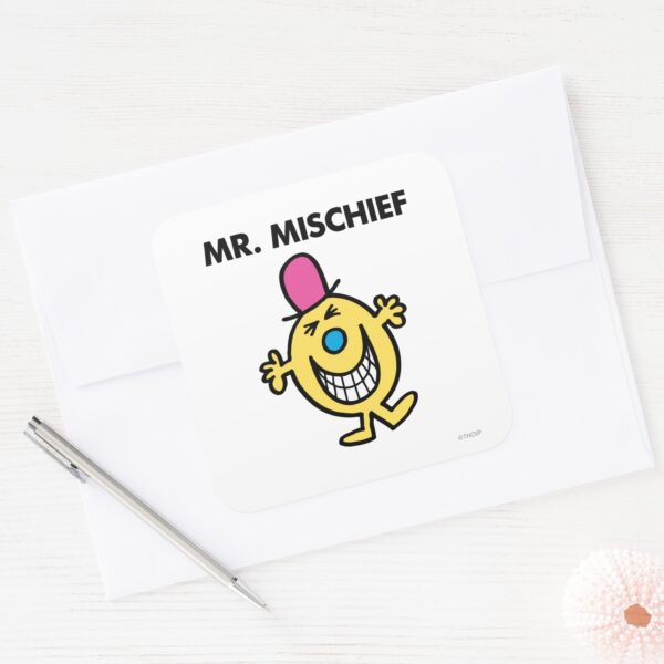 Mr._Mischief___Smiling_Gleefully_Square_Sticker_3 Mr. Mischief Smiling Gleefully Square Sticker
