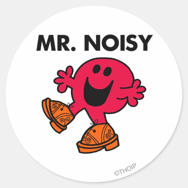 Mr._Noisy___Large_Walking_Clogs_Classic_Round_Sticker_1 Mr. Noisy Large Walking Clogs Classic Round Sticker