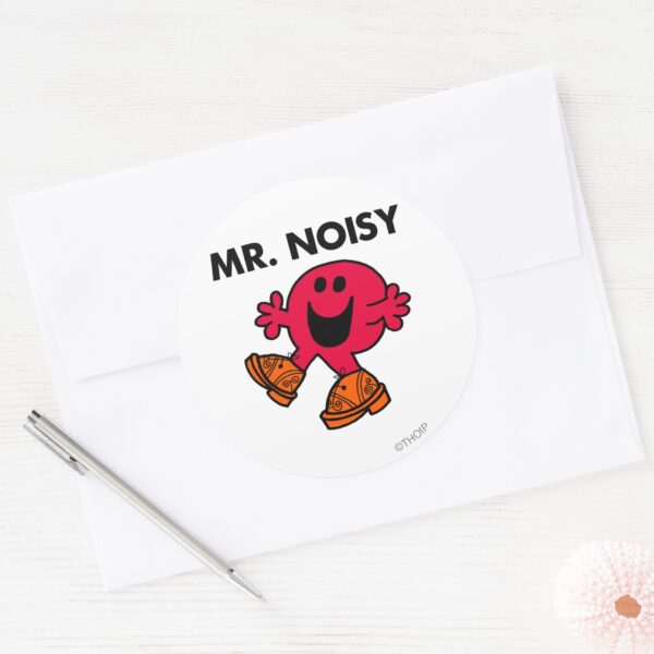 Mr._Noisy___Large_Walking_Clogs_Classic_Round_Sticker_3 Mr. Noisy Large Walking Clogs Classic Round Sticker