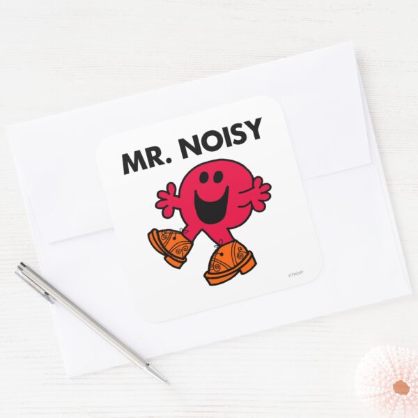Mr._Noisy___Large_Walking_Clogs_Square_Sticker_3 Mr. Noisy Large Walking Clogs Square Sticker