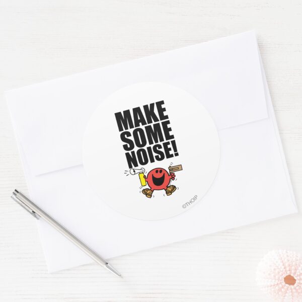 Mr._Noisy___Make_Some_Noise_Classic_Round_Sticker_3 Mr. Noisy Make Some Noise Classic Round Sticker