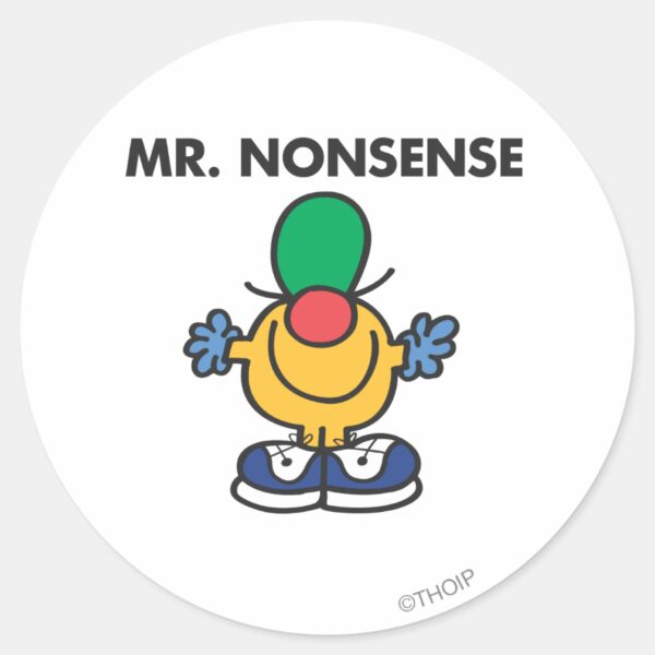 Mr._Nonsense___Funny_Outfit_Classic_Round_Sticker_1 Mr. Nonsense Funny Outfit Classic Round Sticker