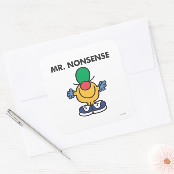 Mr._Nonsense___Funny_Outfit_Square_Sticker_3 Mr. Nonsense Funny Outfit Square Sticker