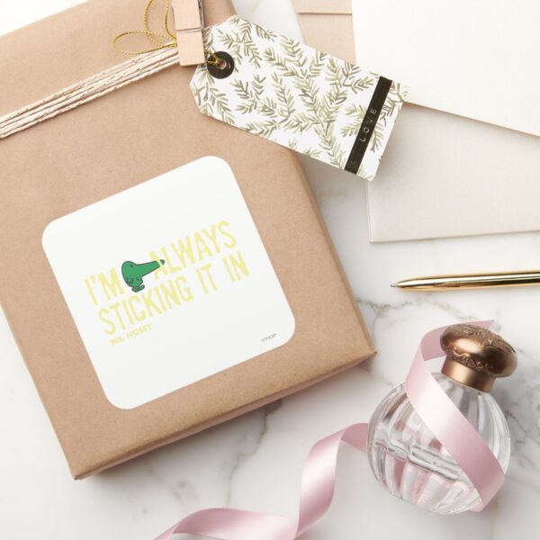 Mr._Nosey_Nosing_Around___Yellow_Lettering_Square_Sticker_5 Mr. Nosey Nosing Around Yellow Lettering Square Sticker