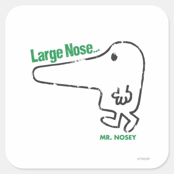 Mr._Nosey___Large_Nose_Square_Sticker_1 Mr. Nosey Large Nose Square Sticker