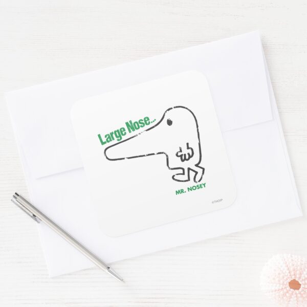 Mr._Nosey___Large_Nose_Square_Sticker_3 Mr. Nosey Large Nose Square Sticker