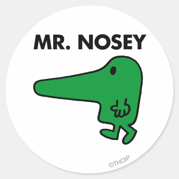 Mr._Nosey___Leading_By_A_Nose_Classic_Round_Sticker_1 Mr. Nosey Leading By A Nose Classic Round Sticker