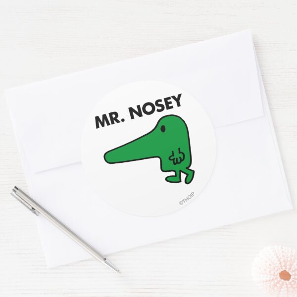 Mr._Nosey___Leading_By_A_Nose_Classic_Round_Sticker_3 Mr. Nosey Leading By A Nose Classic Round Sticker