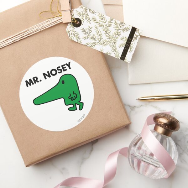 Mr._Nosey___Leading_By_A_Nose_Classic_Round_Sticker_5 Mr. Nosey Leading By A Nose Classic Round Sticker