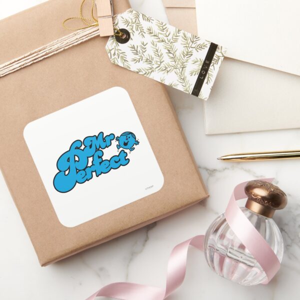 Mr._Perfect___Large_Blue_Letters_Square_Sticker_5 Mr. Perfect Large Blue Letters Square Sticker