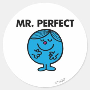 Mr. Perfect Quietly Content Classic Round Sticker
