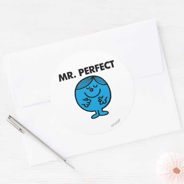 Mr._Perfect___Quietly_Content_Classic_Round_Sticker_3 Mr. Perfect Quietly Content Classic Round Sticker