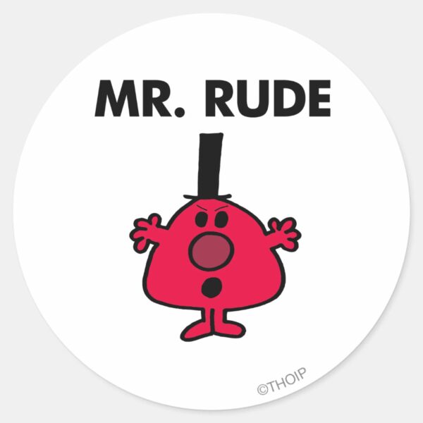 Mr._Rude___Red-Faced_Anger_Classic_Round_Sticker_1 Mr. Rude Red Faced Anger Classic Round Sticker