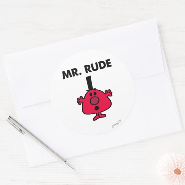 Mr._Rude___Red-Faced_Anger_Classic_Round_Sticker_3 Mr. Rude Red Faced Anger Classic Round Sticker