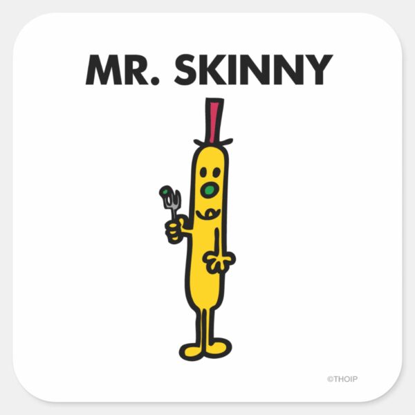 Mr._Skinny___Pea_&_Fork_Square_Sticker_1 Mr. Skinny Pea Fork Square Sticker