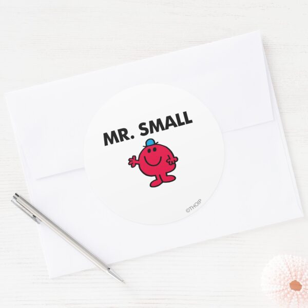 Mr._Small_Waving_Hello_Classic_Round_Sticker_3 Mr. Small Waving Hello Classic Round Sticker