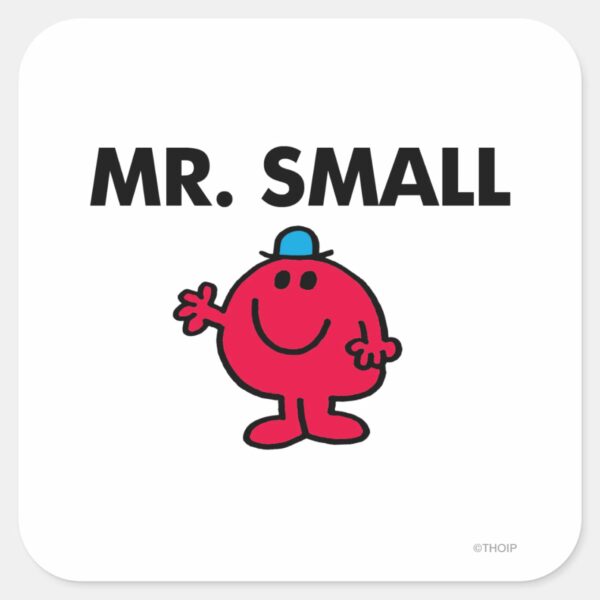 Mr._Small_Waving_Hello_Square_Sticker_1 Mr. Small Waving Hello Square Sticker