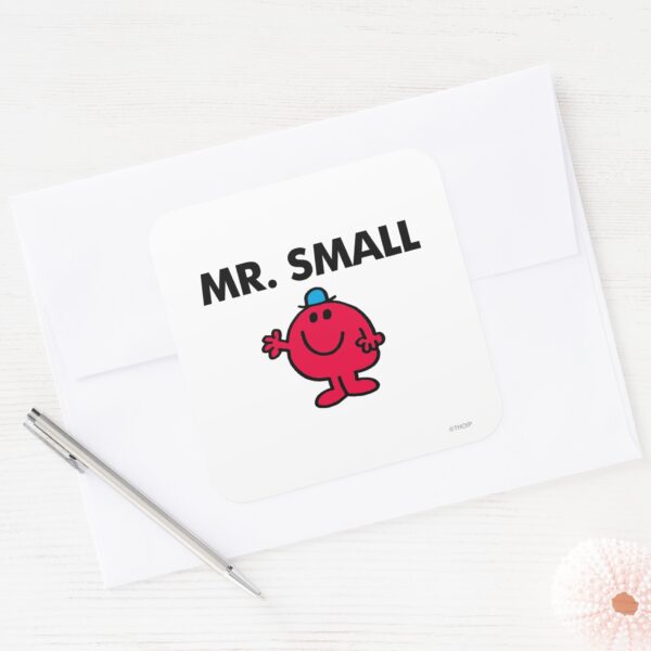 Mr._Small_Waving_Hello_Square_Sticker_3 Mr. Small Waving Hello Square Sticker
