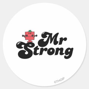 Mr. Strong Weights Bubble Lettering Classic Round Sticker