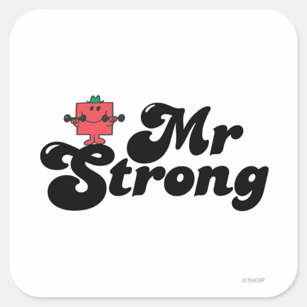 Mr._Strong___Weights_&_Bubble_Lettering_Square_Sticker_1 Mr. Strong Weights Bubble Lettering Square Sticker
