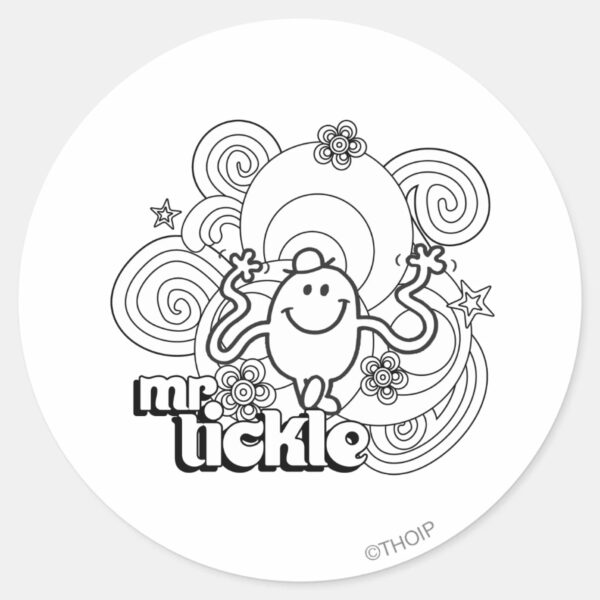Mr._Tickle___Black_&_White_Swirls_&_Stars_Classic_Round_Sticker_1 Mr. Tickle Black White Swirls Stars Classic Round Sticker