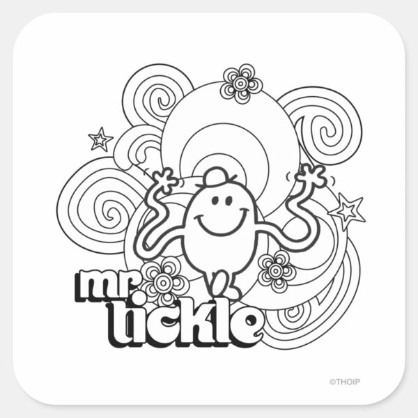 Mr._Tickle___Black_&_White_Swirls_&_Stars_Square_Sticker_1 Mr. Tickle Black White Swirls Stars Square Sticker