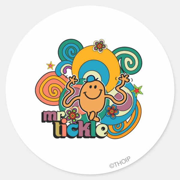 Mr._Tickle___Psychedelic_Swirls,_Stars,_&_Flowers_Classic_Round_Sticker_1 Mr. Tickle Psychedelic Swirls Stars Flowers Classic Round Sticker