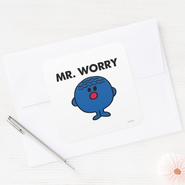 Mr_Worry_Classic_Square_Sticker_3 Mr Worry Classic Square Sticker