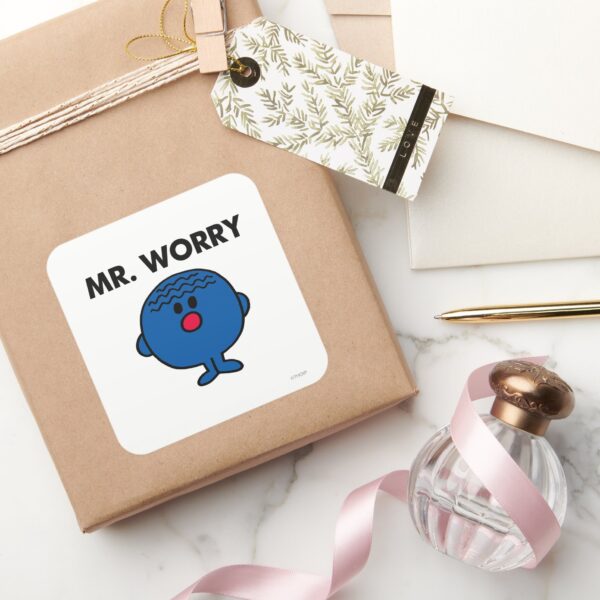 Mr_Worry_Classic_Square_Sticker_5 Mr Worry Classic Square Sticker