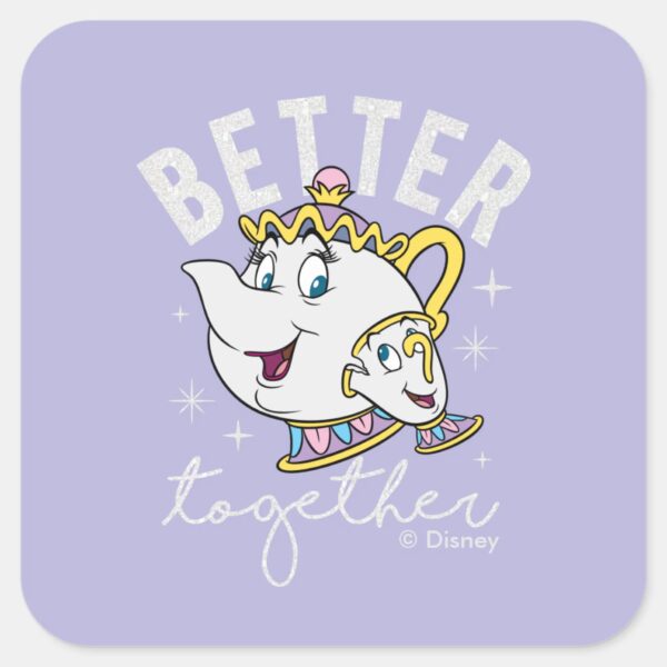Mrs._Potts_&_Chip_-_Better_Together_Square_Sticker_1 Mrs. Potts Chip Better Together Square Sticker