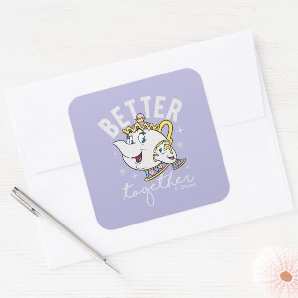 Mrs._Potts_&_Chip_-_Better_Together_Square_Sticker_3 Mrs. Potts Chip Better Together Square Sticker