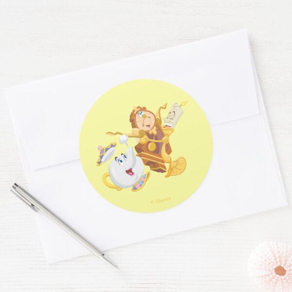 Mrs._Potts_&_Friends_Classic_Round_Sticker_3 Mrs. Potts Friends Classic Round Sticker