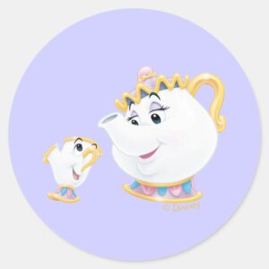Mrs. Potts And Chip Classic Round Sticker