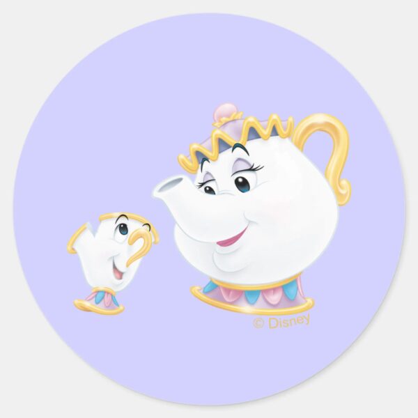 Mrs._Potts_and_Chip_Classic_Round_Sticker_1 Mrs. Potts And Chip Classic Round Sticker