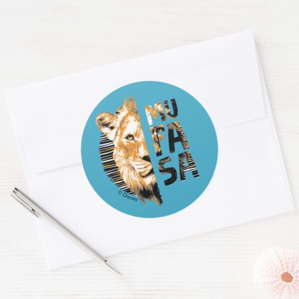 Mufasa_Typography_Classic_Round_Sticker_3 Mufasa Typography Classic Round Sticker
