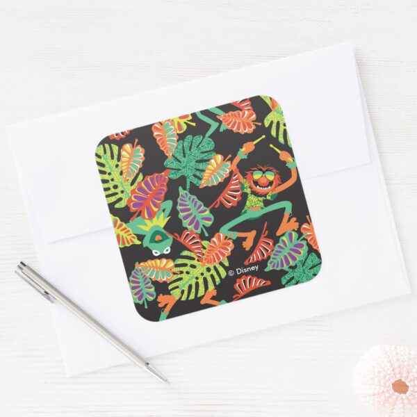 Muppets___Tropical_Kermit_&_Animal_Pattern_Square_Sticker_3 Muppets Tropical Kermit Animal Pattern Square Sticker
