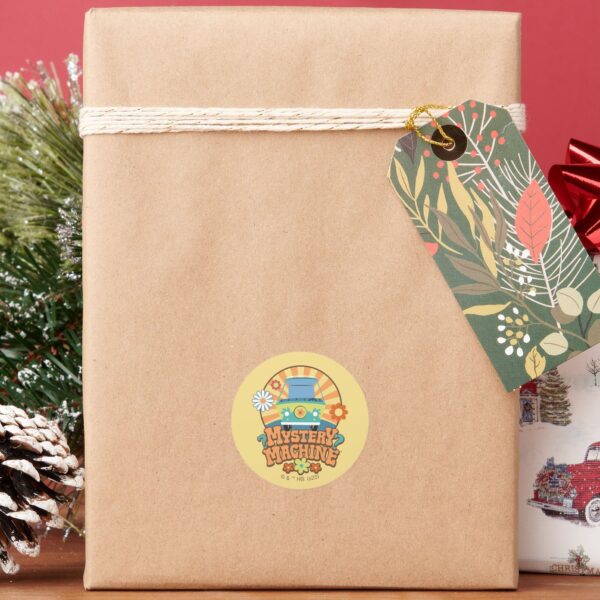 Mystery_Machine_Van_Floral_Graphic_Classic_Round_Sticker_5 Mystery Machine Van Floral Graphic Classic Round Sticker