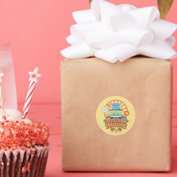 Mystery_Machine_Van_Floral_Graphic_Classic_Round_Sticker_6 Mystery Machine Van Floral Graphic Classic Round Sticker