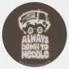 Mystery_Machine__Always_Down_To_Meddle__Classic_Round_Sticker_1 Mystery Machine Always Down To Meddle Classic Round Sticker