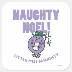Naughty Noel Square Sticker