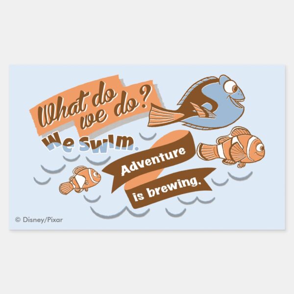 Nemo,_Marlin_&_Dory___Adventure_is_Brewing_Rectangular_Sticker_1 Nemo Marlin Dory Adventure Is Brewing Rectangular Sticker