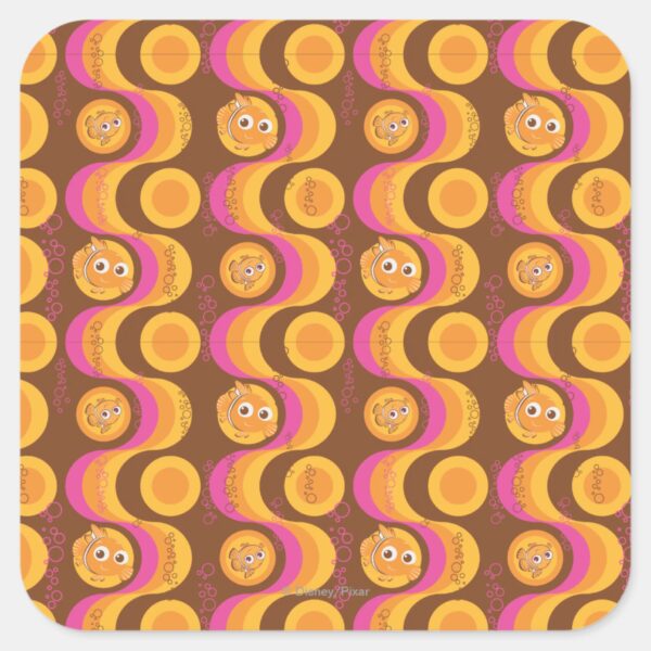 Nemo_Retro_Pattern_Square_Sticker_1 Nemo Retro Pattern Square Sticker