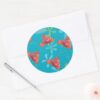 Nemo_Teal_Pattern_Classic_Round_Sticker_3 Nemo Teal Pattern Classic Round Sticker