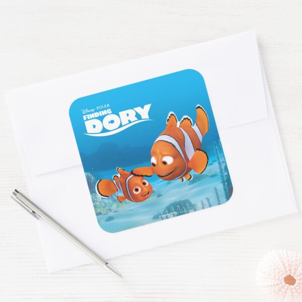 Nemo_&_Marlin_Square_Sticker_3 Nemo Marlin Square Sticker