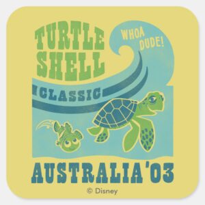 Nemo And Crush Australia 03 Square Sticker
