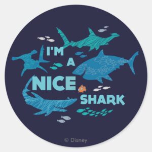 Nemo And Sharks Im A Nice Shark Classic Round Sticker