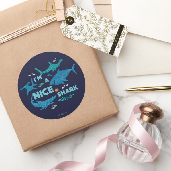 Nemo_and_Sharks_-_I'm_A_Nice_Shark_Classic_Round_Sticker_5 Nemo And Sharks Im A Nice Shark Classic Round Sticker