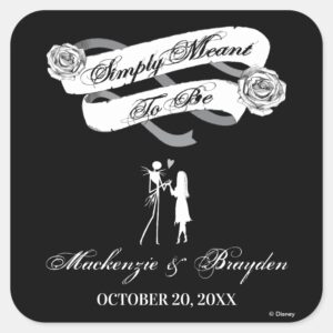 Nightmare Before Christmas Wedding Square Sticker